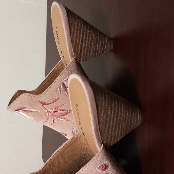 Lucky Brand EMREE Embroidered Mule Suede Slip On Shoe - Picture 10 of 12